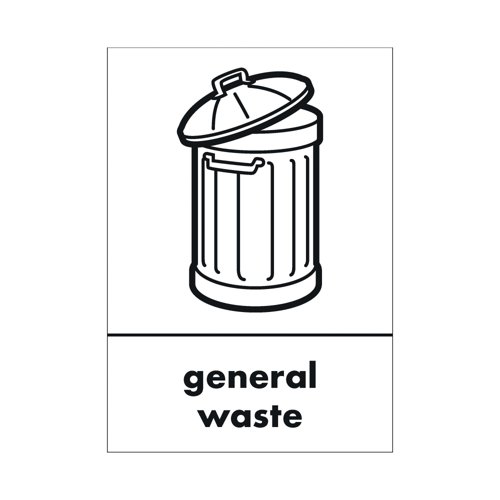 A5 Sign Self Adhesive General Waste (Pack of 5) Y7321004 A5 Sign Self Adhesive General Waste (Pack of 5) Y7321004