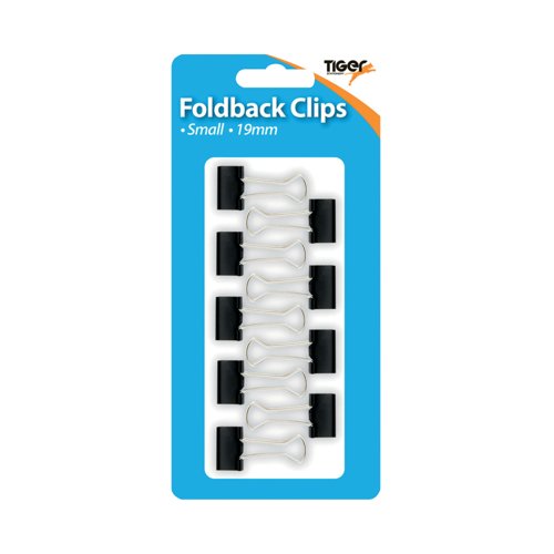 Tiger Fold Back Clips 19mm Small x9 Clips (Pack of 12) 302004 Tiger Fold Back Clips 19mm Small x9 Clips (Pack of 12) 302004