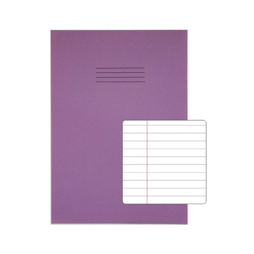 Rhino Exercise Book 80 Page 13x9in 8mm Ruled Purple Contract (Pack of 50) VDUV080-214-6 Rhino Exercise Book 80 Page 13x9in 8mm Ruled Purple Contract (Pack of 50) VDUV080-214-6