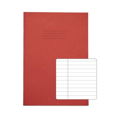 Rhino Exercise Book 80 Page A4 8mm Ruled Red Contract (Pack of 50) VEXV668-495-0 Rhino Exercise Book 80 Page A4 8mm Ruled Red Contract (Pack of 50) VEXV668-495-0