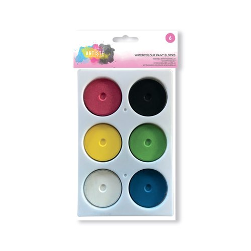 Artiste Watercolour Paint Blocks 6 Colours Assorted DOA 771005 Artiste Watercolour Paint Blocks 6 Colours Assorted DOA 771005