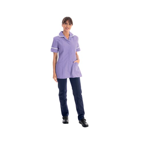 Work in Style Female Nursing Tunic Lilac with White Trim 50 Inch DVDTR/LIL/WHT/50 Work in Style Female Nursing Tunic Lilac with White Trim 50 Inch DVDTR/LIL/WHT/50
