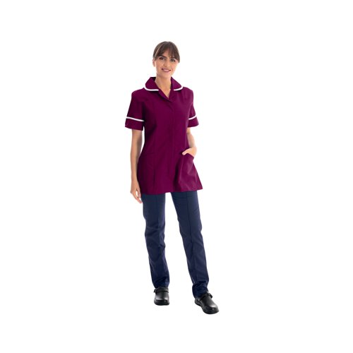 Work in Style Female Nursing Tunic Maroon with White Trim 34 Inch DVDTR/MAR/WHT/34 Work in Style Female Nursing Tunic Maroon with White Trim 34 Inch DVDTR/MAR/WHT/34