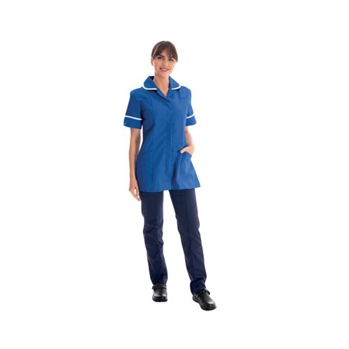 Work in Style Female Nursing Tunic Bugatti Blue with White Trim 32 Inch DVDTR/BUG/WHT/32 Work in Style Female Nursing Tunic Bugatti Blue with White Trim 32 Inch DVDTR/BUG/WHT/32