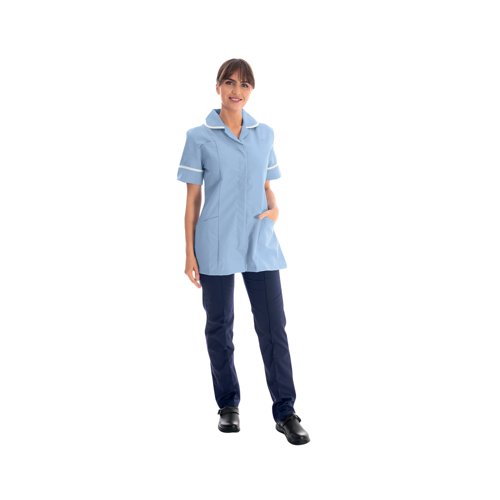 Work in Style Female Nursing Tunic Sky with White Trim 52 Inch DVDTR/SKY/WHT/52 Work in Style Female Nursing Tunic Sky with White Trim 52 Inch DVDTR/SKY/WHT/52