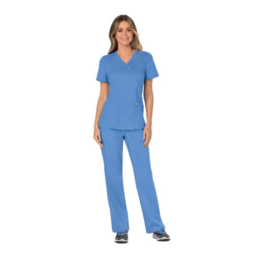 Cherokee WW610 Revolution Mock Wrap Top Ceil Blue XXS CHWW610/Ceil Blue/XXS Cherokee WW610 Revolution Mock Wrap Top Ceil Blue XXS CHWW610/Ceil Blue/XXS