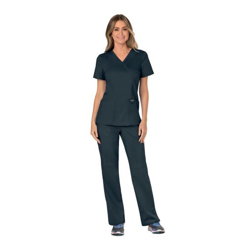 Cherokee WW610 Revolution Mock Wrap Top Pewter XL CHWW610/PEWT/XL Cherokee WW610 Revolution Mock Wrap Top Pewter XL CHWW610/PEWT/XL