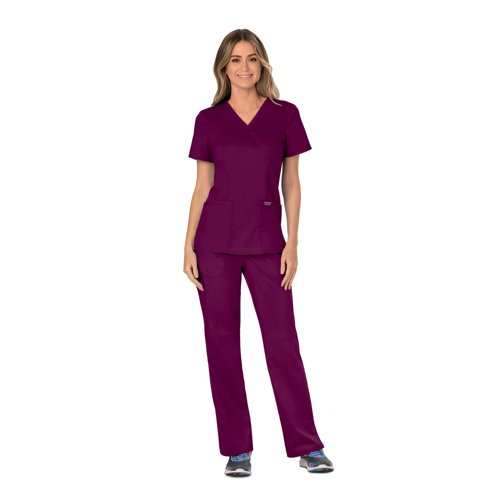 Cherokee WW610 Revolution Mock Wrap Top Wine L CHWW610/WINE/L Cherokee WW610 Revolution Mock Wrap Top Wine L CHWW610/WINE/L