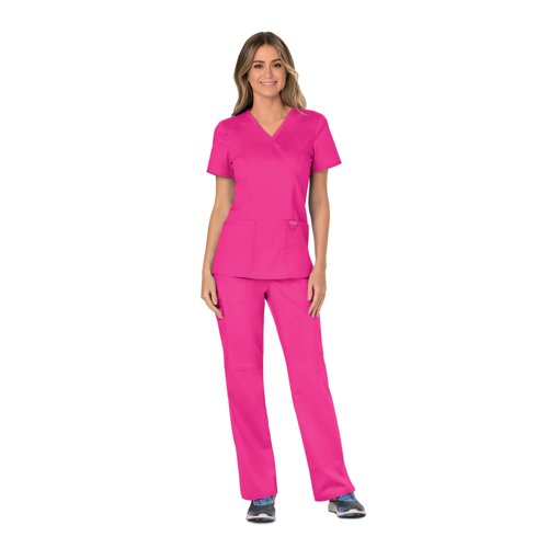 Cherokee WW610 Revolution Mock Wrap Top Electric Pink XS CHWW610/EPIN/XS Cherokee WW610 Revolution Mock Wrap Top Electric Pink XS CHWW610/EPIN/XS
