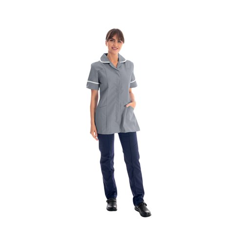 Work in Style Female Nursing Tunic Storm Grey with White Trim 30 Inch DVDTR/STO/WHT/30 Work in Style Female Nursing Tunic Storm Grey with White Trim 30 Inch DVDTR/STO/WHT/30