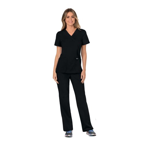 Cherokee WW610 Revolution Mock Wrap Top Black 2XS CHWW610/BLAC/XXS Cherokee WW610 Revolution Mock Wrap Top Black 2XS CHWW610/BLAC/XXS