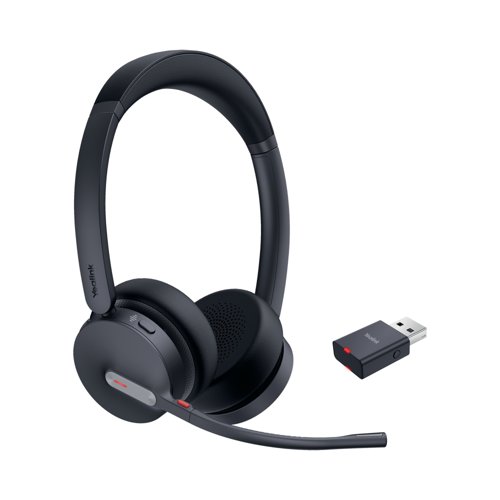 Yealink WH64 Hybrid Dual Wireless On-ear Headset USB-C USB-A Certified Microsoft Teams 1208685 Yealink WH64 Hybrid Dual Wireless On-ear Headset USB-C USB-A Certified Microsoft Teams 1208685