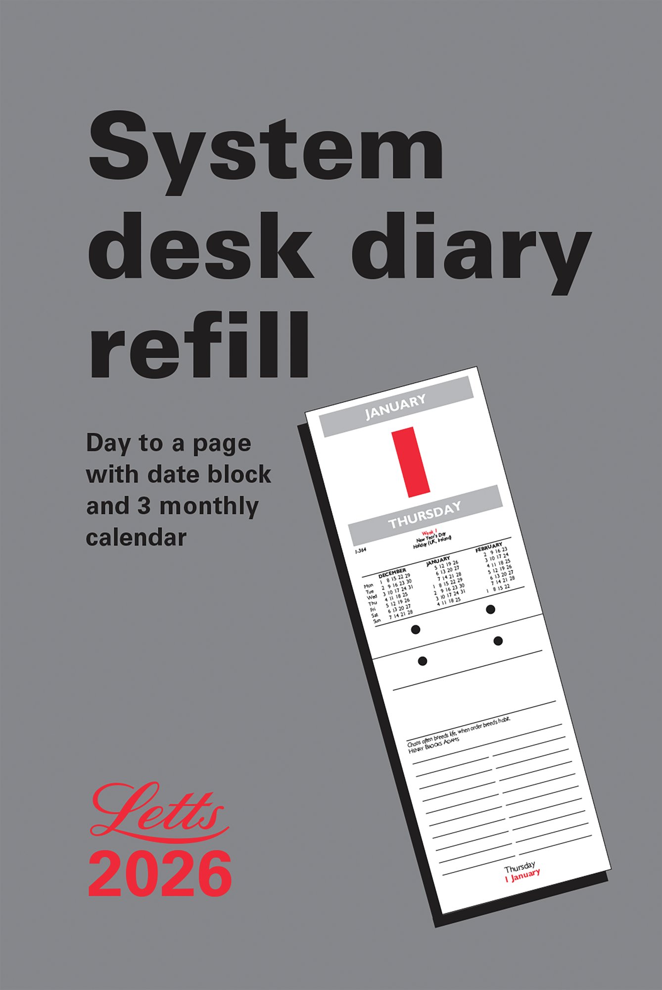 LETTS SYSTEM DESK CLDR REFILL 2026
