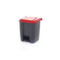 PEDAL BIN WITH LID 30L GREY/RED
