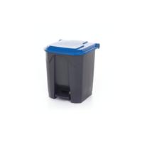 PEDAL BIN WITH LID 30L GREY/BLUE