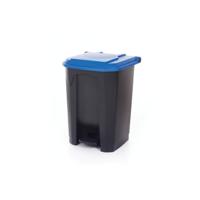 PEDAL BIN WITH LID 50L GREY/BLUE