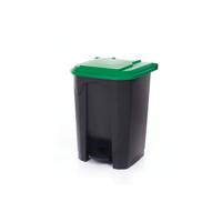 PEDAL BIN WITH LID 50L GREY/GREEN