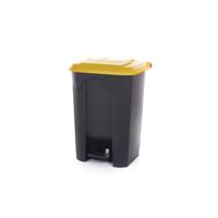 PEDAL BIN WITH LID 80L GREY/YELLOW