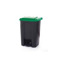 PEDAL BIN WITH LID 80L GREY/GREEN
