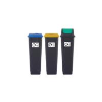 RECYCLING BINS 90 LITRE AST PK3