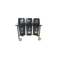 MOB RECYCLING TROLLEY WITH 3X60L BIN