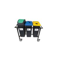MOB RECYCLING TROLLEY WITH 3X65L BIN