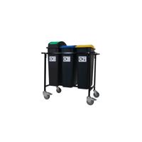 MOB RECYCLING TROLLEY WITH 3X90L BIN