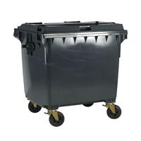 2WORK WHEELIE BIN 1100L W/LCK LD GRY