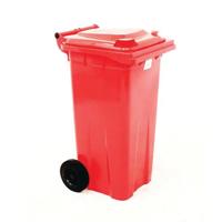 2WORK WHEELIE BIN 120L RED