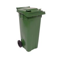 2WORK WHEELIE BIN 140L GREEN