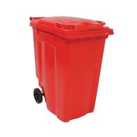 2WORK WHEELIE BIN 360L RED