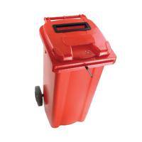 2WORK WHEELIE BIN SLOT LID 140L RED
