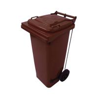 2WORK WHEELIE BIN REF 120L PEDAL BRN