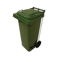 2WORK WHEELIE BIN REF 120L PEDAL GRN