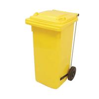 2WORK WHEELIE BIN REF 120L PEDAL YLW