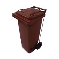 2WORK WHEELIE BIN REF 80L PEDAL BRN