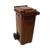 2WORK WHEELIE BIN 140L BROWN