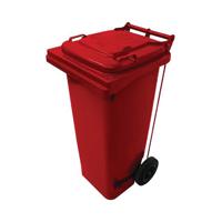2WORK WHEELIE BIN REF 80L PEDAL RED