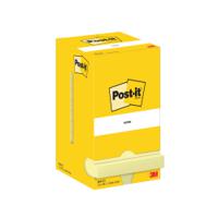 Post-it Notes 76x76mm 100 Sheets Cardboard Packaging Canary Yellow (Pack of 12) 654-CY