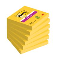 Post-it Notes Super Sticky 76 x 76mm Yellow 654-S6 Pack of 6