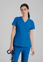 ONE PULSE SCRUB TOP RO BLUE S