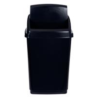 2Work Swing Top Bin 50 Litre Black 2W810012