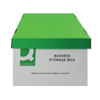 Q-Connect Business Storage Box 335x400x250mm Green and White (10 Pack) KF21660