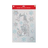 WINDOW METALLIC XMAS STICKERS PK24