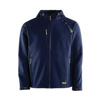 MENS NAVY HOODED SOFTSHELL JACKET S