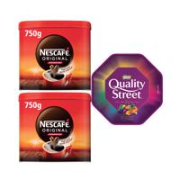 Nescafe Original Coffee 750g Tin x2 FOC Quality Street Tub 600g