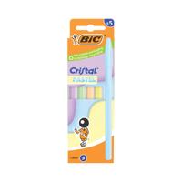 BIC CRISTAL BALL PEN AST PSTL/BLU P5
