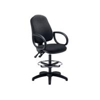 LUMO CHAIR FIXED ARMS/DMAN KIT BLACK