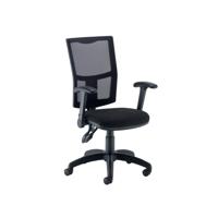 LUMO MESH CHAIR WITH FDNG ARMS BLACK