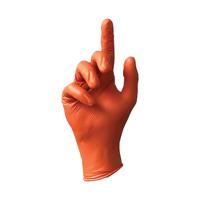 AMBER NITRILE GLOVES ORANGE XL PK100